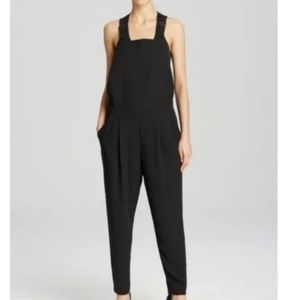 Eileen Fisher 100% Silk Black Utility Jumpsuit Lagenlook Overalls Artsy XL